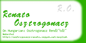 renato osztrogonacz business card